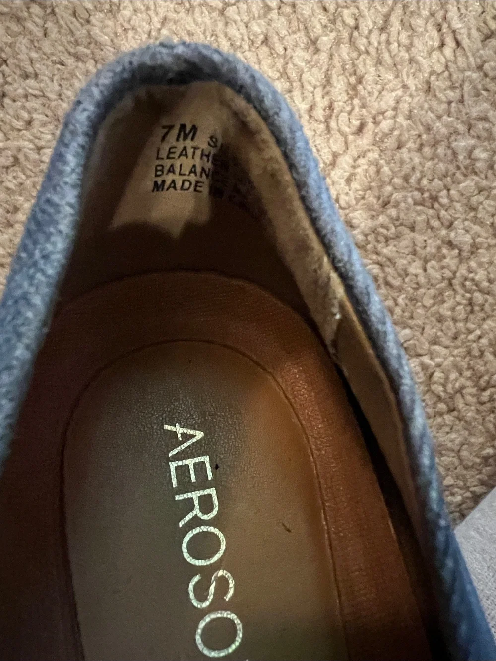 AEROSOLES Denim-Textured Blue denim Pointed-Toe Pumps size 7